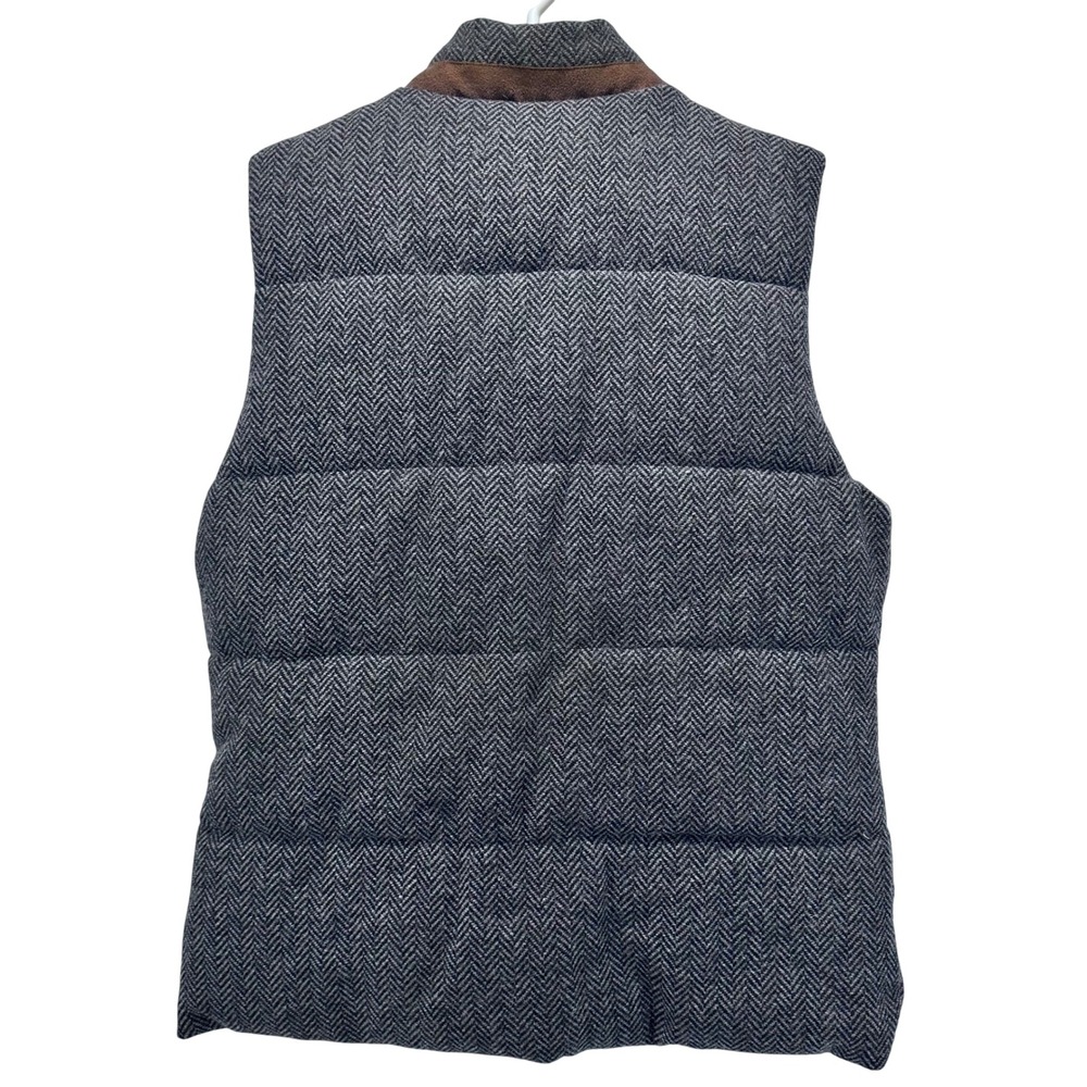 Roots‎ Canada Kids Puffer Vest Herringbone Tweed Brown Suede Patch Size XXL TTG - Picture 2 of 9